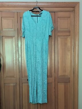 89th And Madison Geometric Green Patterned Resort Vacation Romper